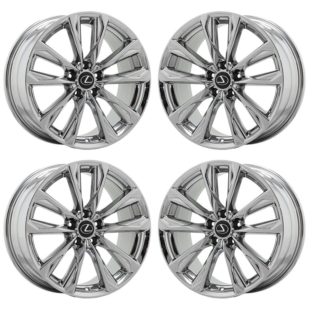 19" Lexus IS350 Bright Chrome wheels rims OEM set 74395 74397 EXCHANGE